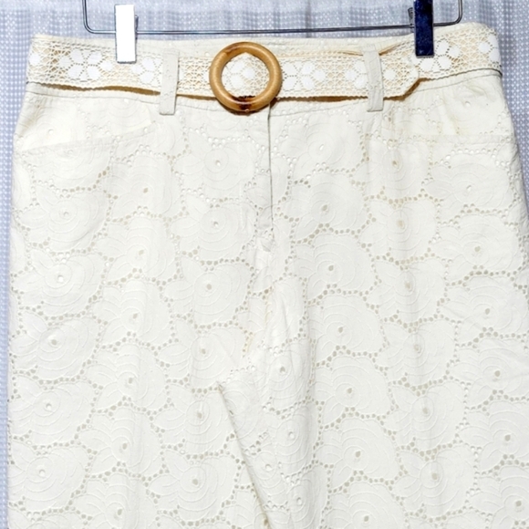 Sara Jane Eyelet & Rosette Lace Cotton Flare Pants (10) - Picture 7 of 12